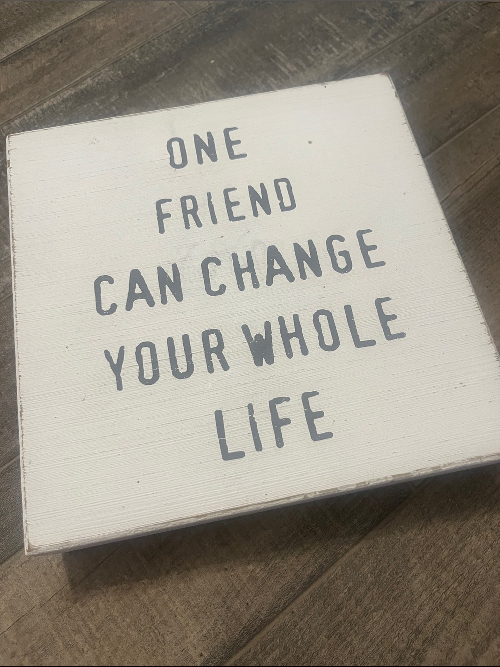 Friendship Quote Wall Plaque - White with Gray Lettering